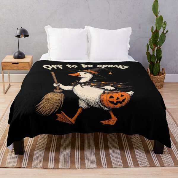 Item preview, Spooky Halloween Duck Witch Pumpkin Broom Cute Vintage Halloween designed and sold by BuncoHearas.