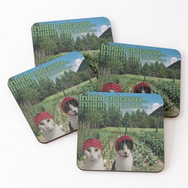 Item preview, Fruitful Endeavors Strawberry Cats - Funny Vintage Cottagecore Meme designed and sold by BrontesWhimsyStore.