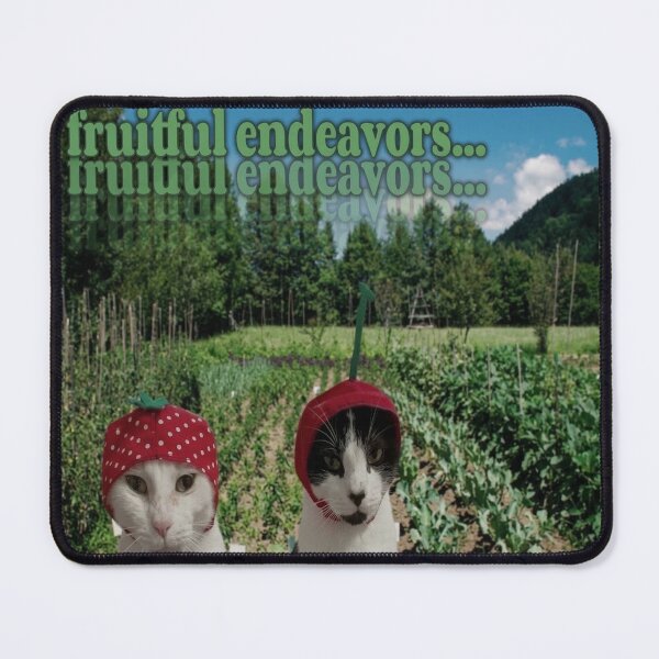 Item preview, Fruitful Endeavors Strawberry Cats - Funny Vintage Cottagecore Meme designed and sold by BrontesWhimsyStore.