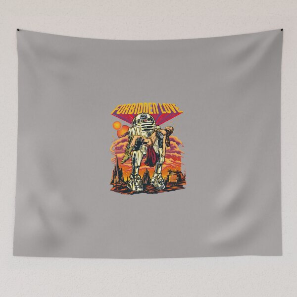 Item preview, Robot-droid-carries-woman-romantic-sunset-art designed and sold by MitomaMoller.