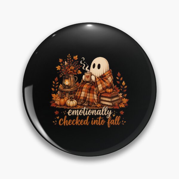 Item preview, Emotionally Checked Into Fall Cute Ghost Autumn Cozy Halloween designed and sold by BuncoHearas.