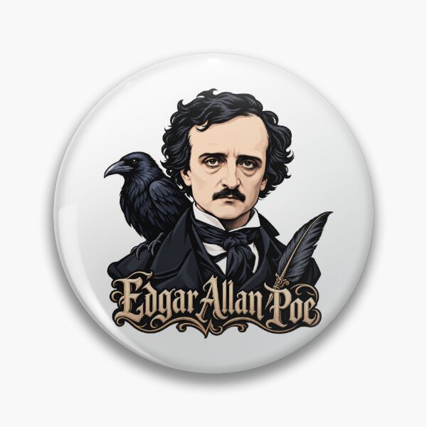 Item preview, Edgar Allan Poe with Raven - Gothic Literary Portrait designed and sold by Myra365Art.