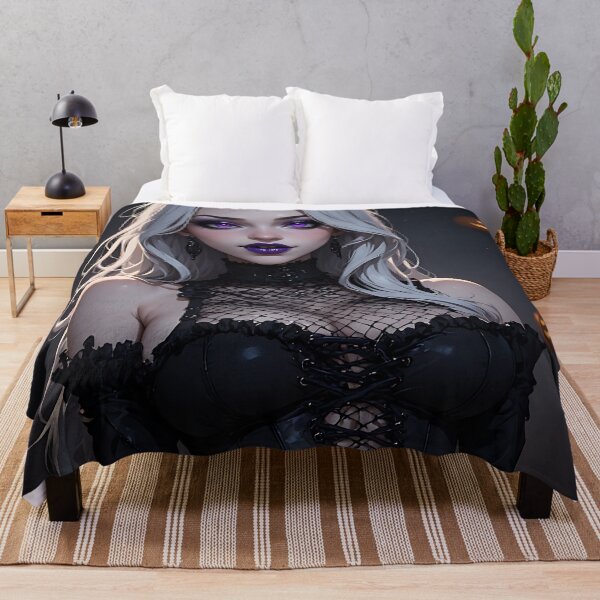 Item preview, Hot Halloween Anime Babe Goth Mommy Waifu Woman designed and sold by Your New Fixation.