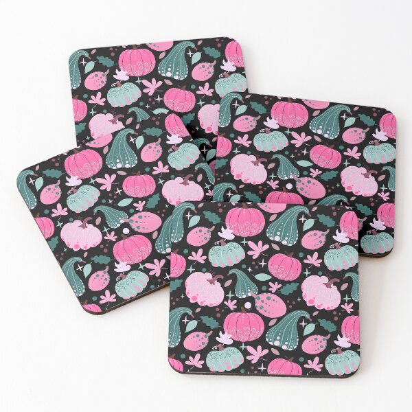 Item preview, Pink, black and green whimsical pumpkins designed and sold by Home Cyn Home.
