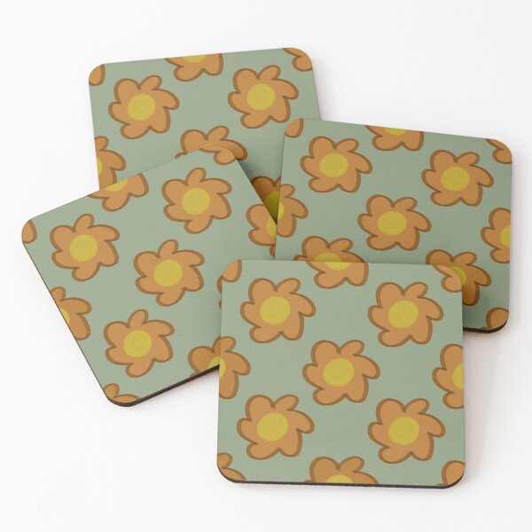 Item preview, 70s Retro Daisy Pattern Scandi Folk - Sage Olive Green designed and sold by CaramelCo.