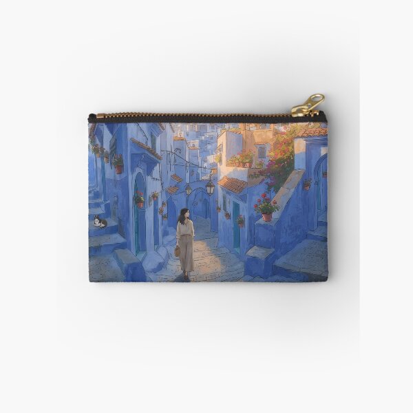 Item preview, Chefchaouen Blue City Alleyway: Moroccan Travel Art Print, Cozy Lo-Fi Aesthetic, Mediterranean Town Poster & Home Decor designed and sold by SOOstudio73.