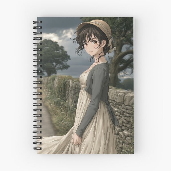 Item preview, Elizabeth Bennet on the Country Lane — Pride and Prejudice Anime Art designed and sold by Hartfield Press.