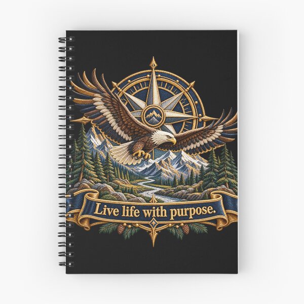 Item preview, Live Life With Purpose Eagle Compass Embroidered Adventure Design designed and sold by Emoji Emblems.