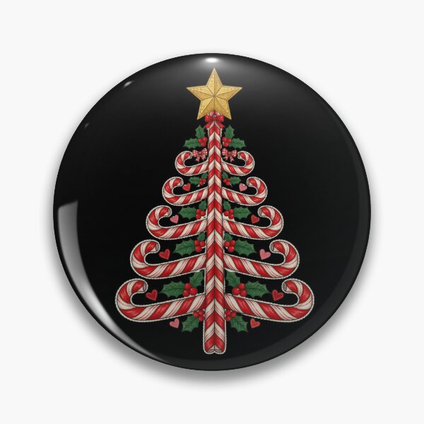 Item preview, Candy Cane Christmas Tree Vintage Holly Holiday designed and sold by CF_VintageDesign.