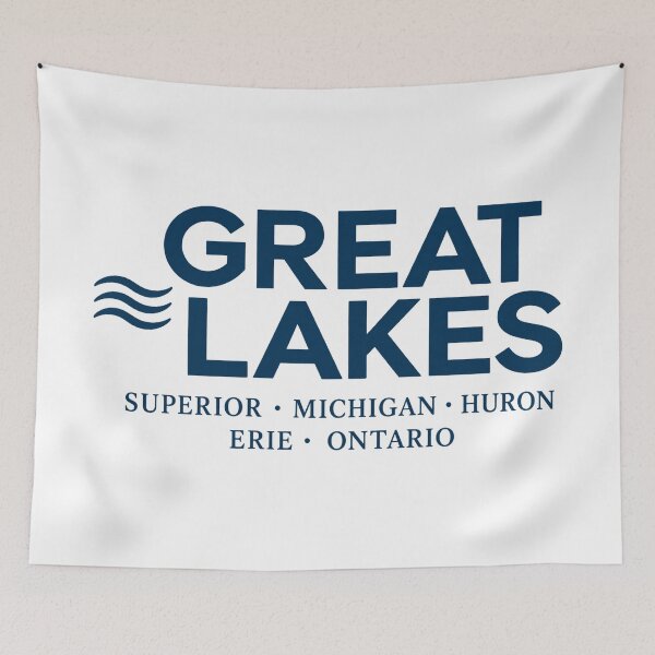 Item preview, Great Lakes Wordmark with All Five Lake Names designed and sold by ninov94.