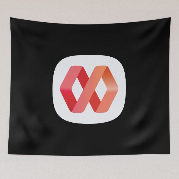Item preview, Abstract Red Orange Ribbon Loop Modern Minimalist Logo Art designed and sold by cayangakyu.