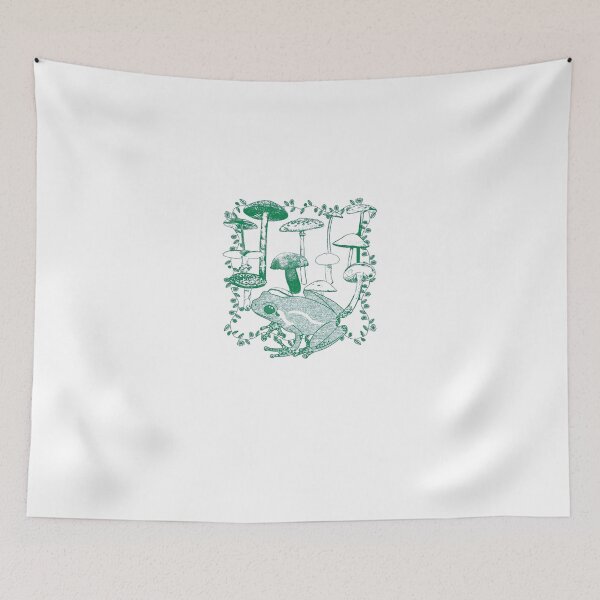 Item preview, Aesthetic Cottagecore Crying Frog Mushroom Forest Art designed and sold by CharlotLeclerc.