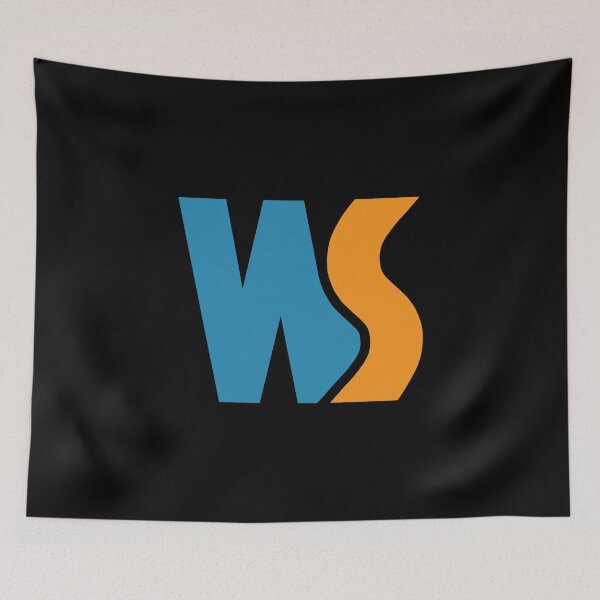 Item preview, Modern Blue Orange Interlocking WS Monogram Logo Art designed and sold by cayangakyu.