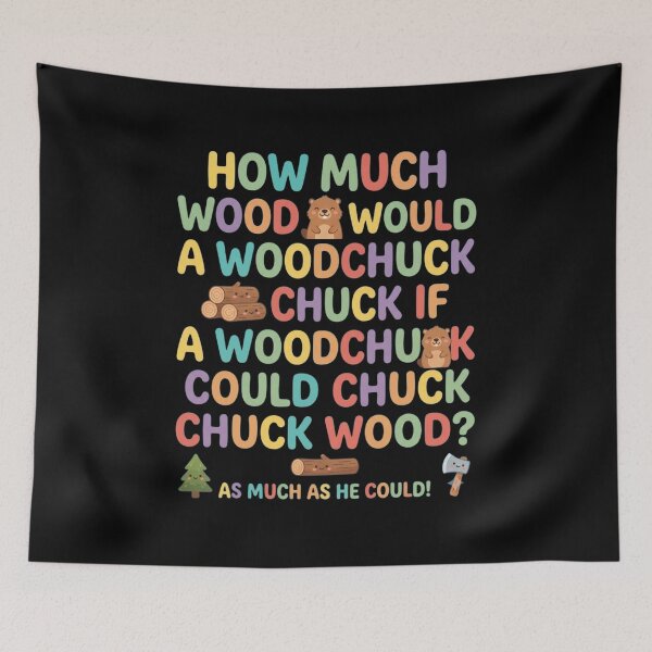 Item preview, Woodchuck Chuck Wood Tongue Twister Cute Animal designed and sold by Flirt-Teez.