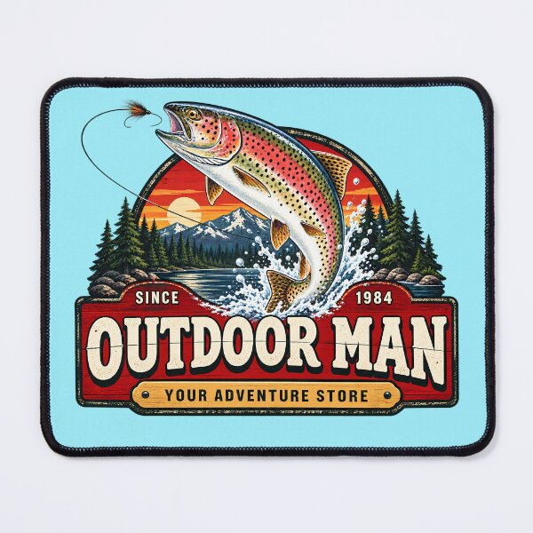 Item preview, Vintage Outdoor Man Trout Badge designed and sold by lockyrollflu.