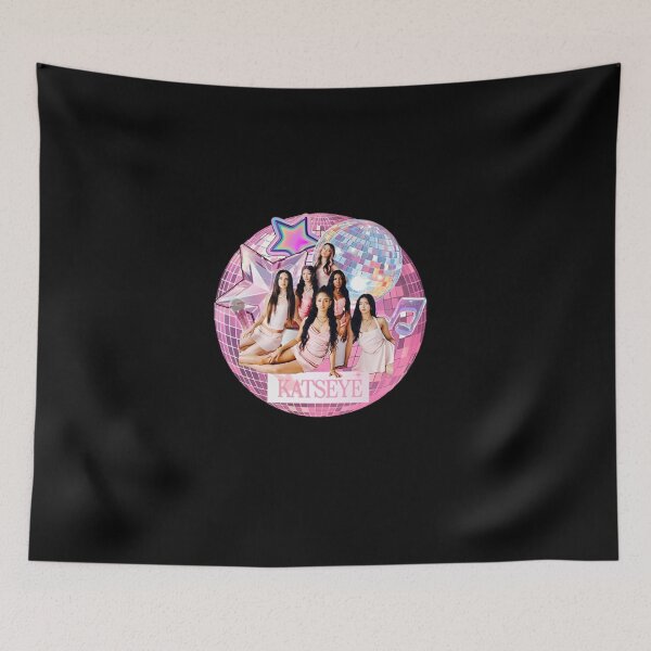 Item preview, KATSEYE Y2K Pink Disco Ball Retro Collage designed and sold by cubomtumeshop.