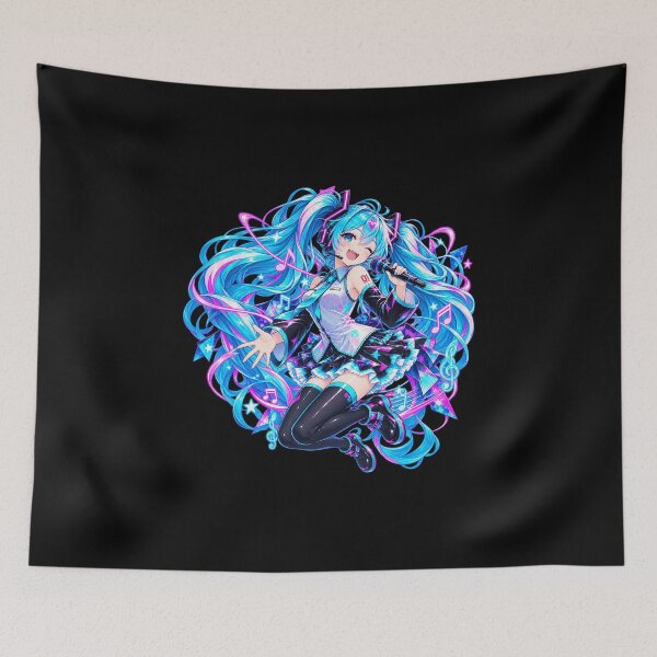 Item preview, Energetic Hatsune Miku Singing Fan Art designed and sold by DebraSLanders.