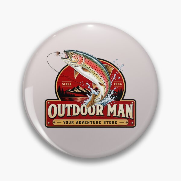 Item preview, Vintage Outdoor Man Fishing Emblem designed and sold by lockyrollflu.