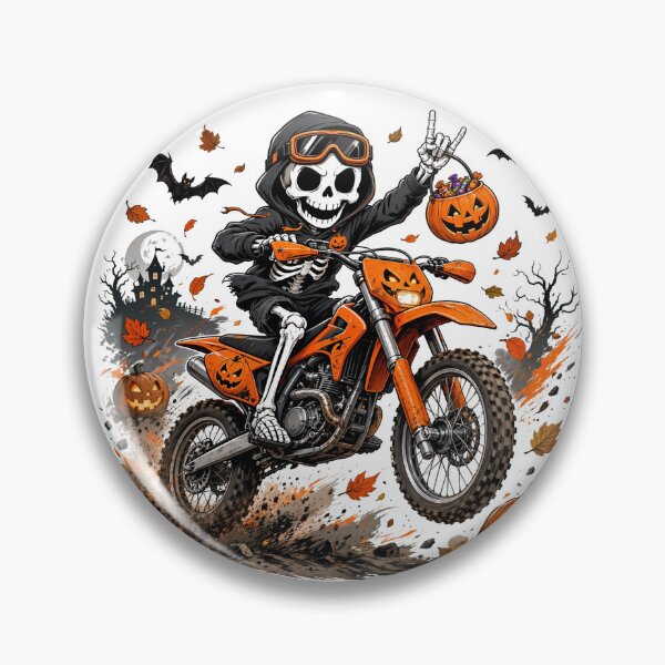 Item preview, Skeleton Dirt Bike Motocross Halloween Trick Or Treat designed and sold by CF_VintageDesign.