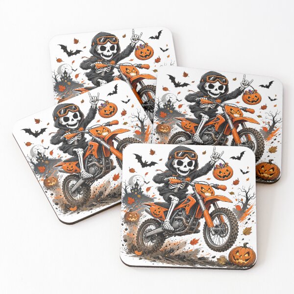 Item preview, Skeleton Dirt Bike Motocross Halloween Trick Or Treat designed and sold by CF_VintageDesign.