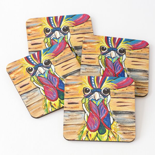 Item preview, Rainbow Rooster  designed and sold by Soulfeast-Art by Kathleen Busch .