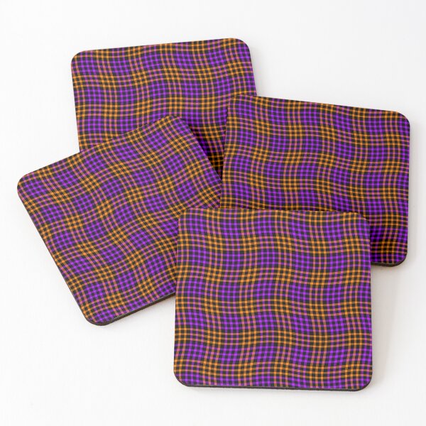 Item preview, Plaid Wavy Pattern Purple Orange Black designed and sold by ArtbyDebbieC.