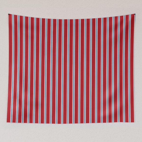 Item preview, Thin Light Blue and White Stripes on a Muted Red Background designed and sold by The Flying Bunny Studio.