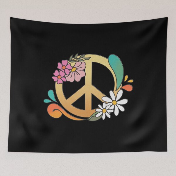 Item preview, Retro 60s 70s Peace Symbol Floral Hippie designed and sold by Jt41.