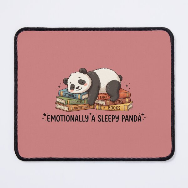 Item preview, Emotionally Sleepy Panda – Cute Aesthetic Mental Health Quote designed and sold by WallMuseStudio .