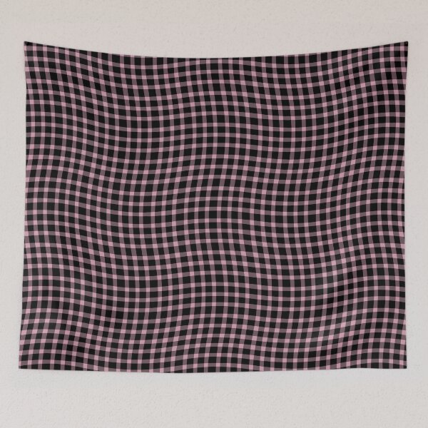 Item preview, Plaid Wavy Pattern Pink Purple Black designed and sold by ArtbyDebbieC.