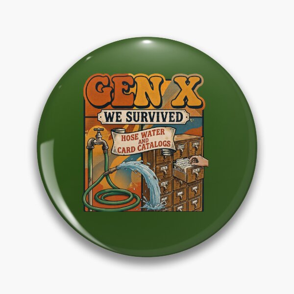 Item preview, Gen X We Survived Hose Water and Card Catalogs Vintage Retro designed and sold by FrozenFits.