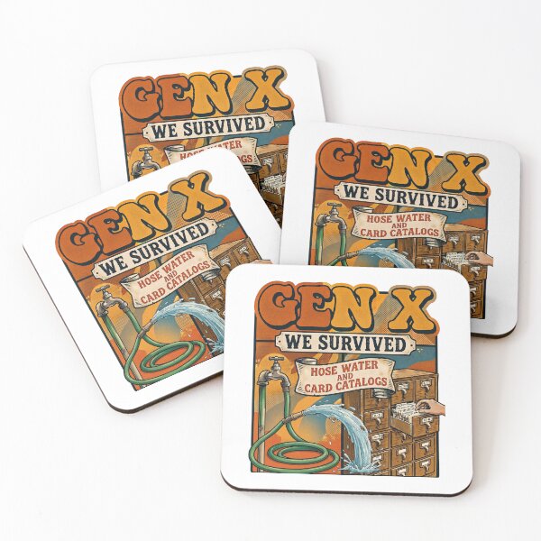 Item preview, Gen X We Survived Hose Water and Card Catalogs Vintage Retro designed and sold by FrozenFits.
