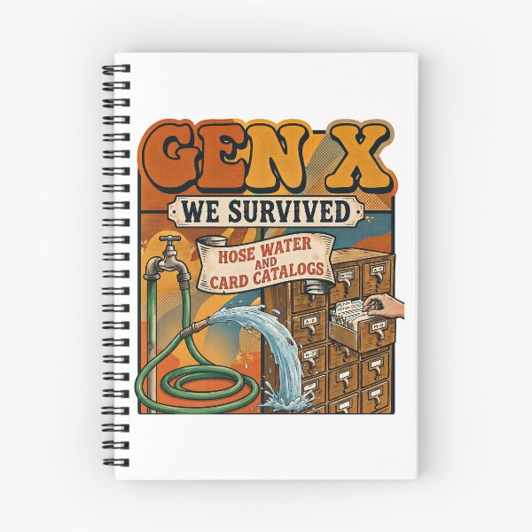 Item preview, Gen X We Survived Hose Water and Card Catalogs Vintage Retro designed and sold by FrozenFits.