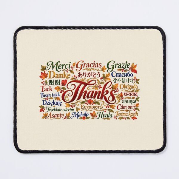 Item preview, Thanks Around the World — Multilingual Gratitude in Autumn Colors designed and sold by Novel Works Studio.