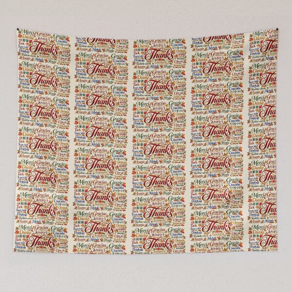 Item preview, Thanks Around the World — Multilingual Gratitude in Autumn Colors designed and sold by Novel Works Studio.