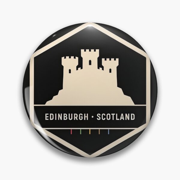 Item preview, Vintage Hexagon Badge Edinburgh Castle Scotland Travel Crest Vector designed and sold by Shutter-Dragon.