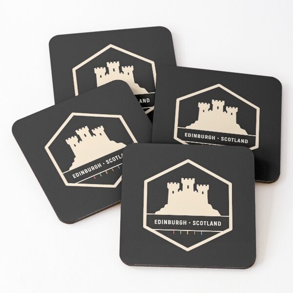 Item preview, Vintage Hexagon Badge Edinburgh Castle Scotland Travel Crest Vector designed and sold by Shutter-Dragon.