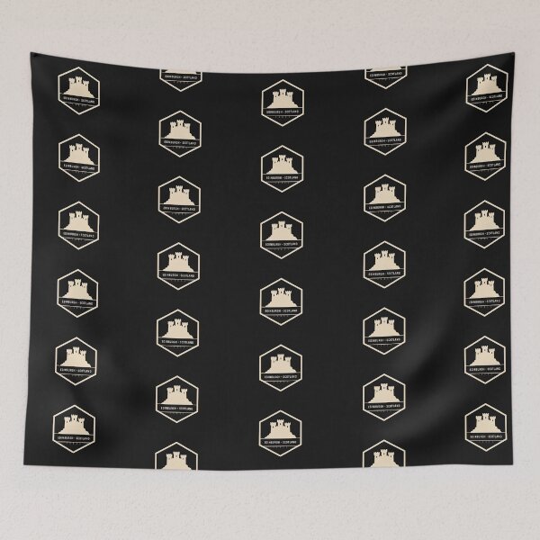 Item preview, Vintage Hexagon Badge Edinburgh Castle Scotland Travel Crest Vector designed and sold by Shutter-Dragon.