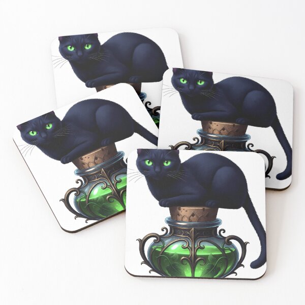 Item preview, Gothic Black Cat Emerald Poison Phial & Belladonna designed and sold by IllumeInk.