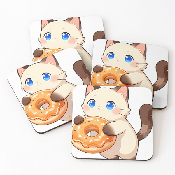 Item preview, Cute Ragdoll Cat Hugging Glazed Apple Cider Donut designed and sold by pumsquare.