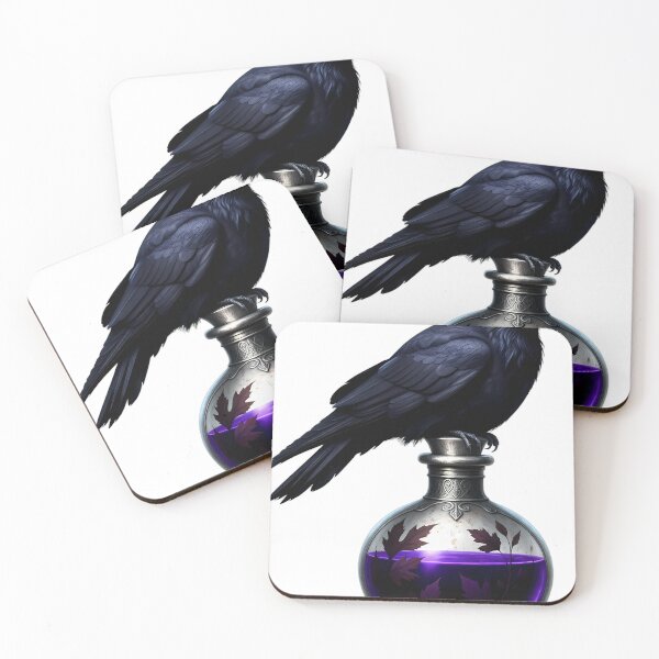Item preview, Gothic Raven Antique Pewter Poison Flask designed and sold by IllumeInk.