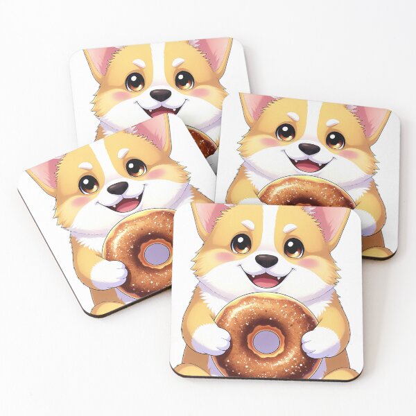 Item preview, Cute Corgi Puppy Hugging Cinnamon Spiced Cider Donut designed and sold by pumsquare.
