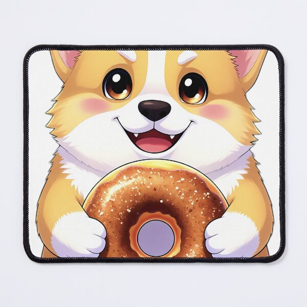 Item preview, Cute Corgi Puppy Hugging Cinnamon Spiced Cider Donut designed and sold by pumsquare.