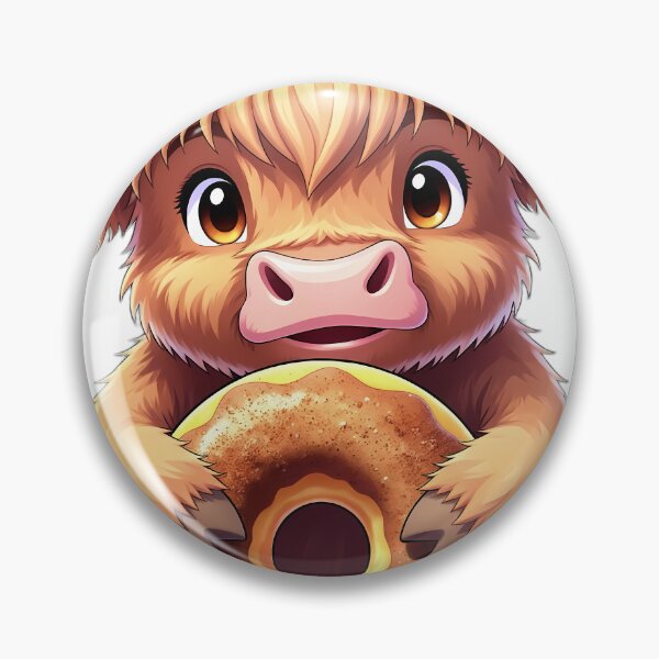Item preview, Cute Baby Highland Cow Hugging Apple Cider Donut designed and sold by pumsquare.