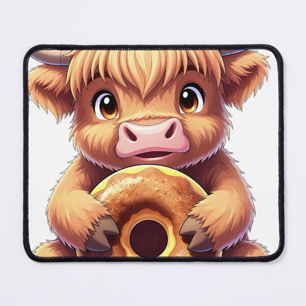 Item preview, Cute Baby Highland Cow Hugging Apple Cider Donut designed and sold by pumsquare.
