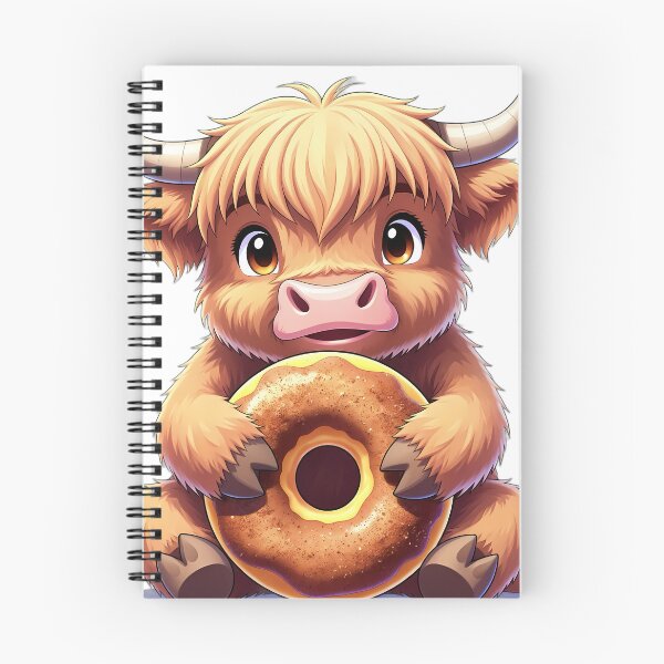 Item preview, Cute Baby Highland Cow Hugging Apple Cider Donut designed and sold by pumsquare.