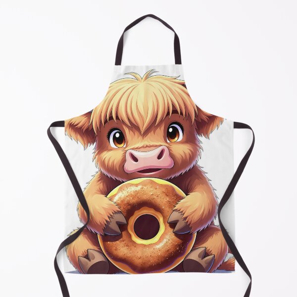 Item preview, Cute Baby Highland Cow Hugging Apple Cider Donut designed and sold by pumsquare.