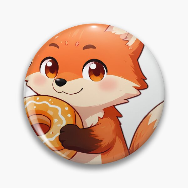Item preview, Cute Red Fox Cub Hugging Glazed Cider Donut designed and sold by pumsquare.