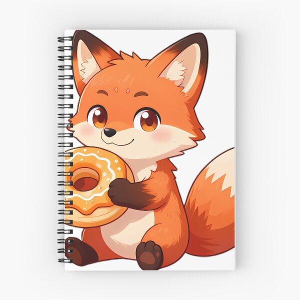 Item preview, Cute Red Fox Cub Hugging Glazed Cider Donut designed and sold by pumsquare.