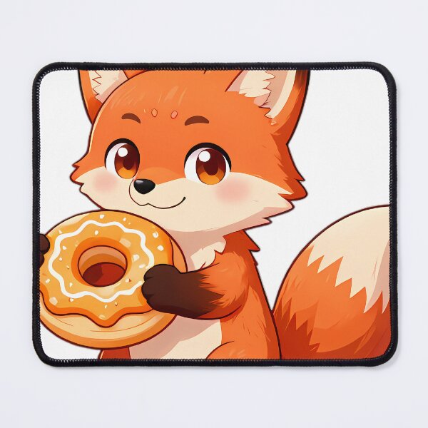 Item preview, Cute Red Fox Cub Hugging Glazed Cider Donut designed and sold by pumsquare.